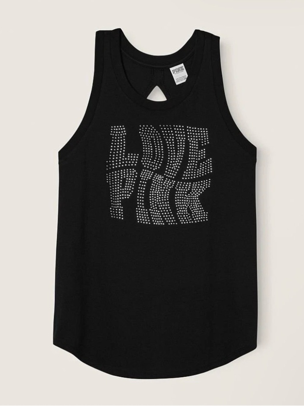 PINK Victoria's Secret Black Tank with Rhinestones 'LOVE PINK' Graphic